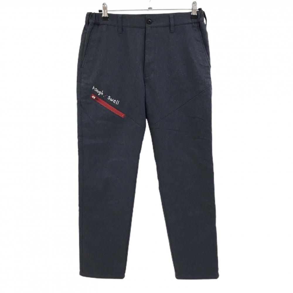 美品】ラフアンドスウェル パンツ 杢ネイビー×レッド 裏起毛 ロゴ