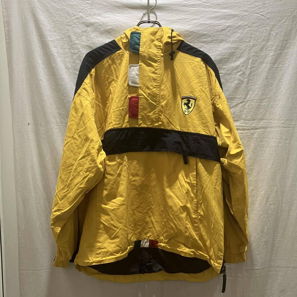 Ferrari Vintage Yellow Mens Race ハーフ Ferrari アノラックパーカー 