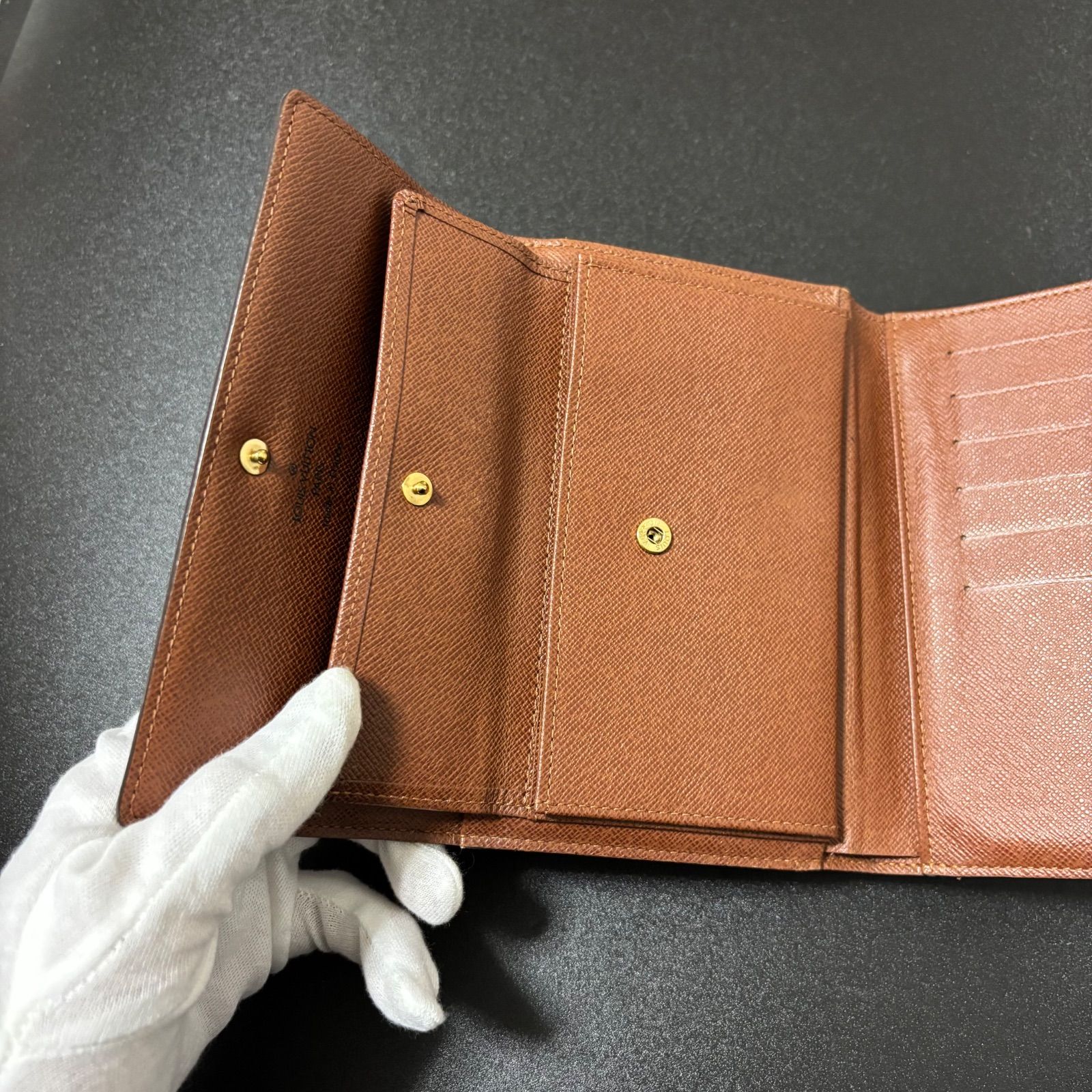 s45 ポルト トレゾール エテュイ パピエ モノグラム 3つ 三つ 折り