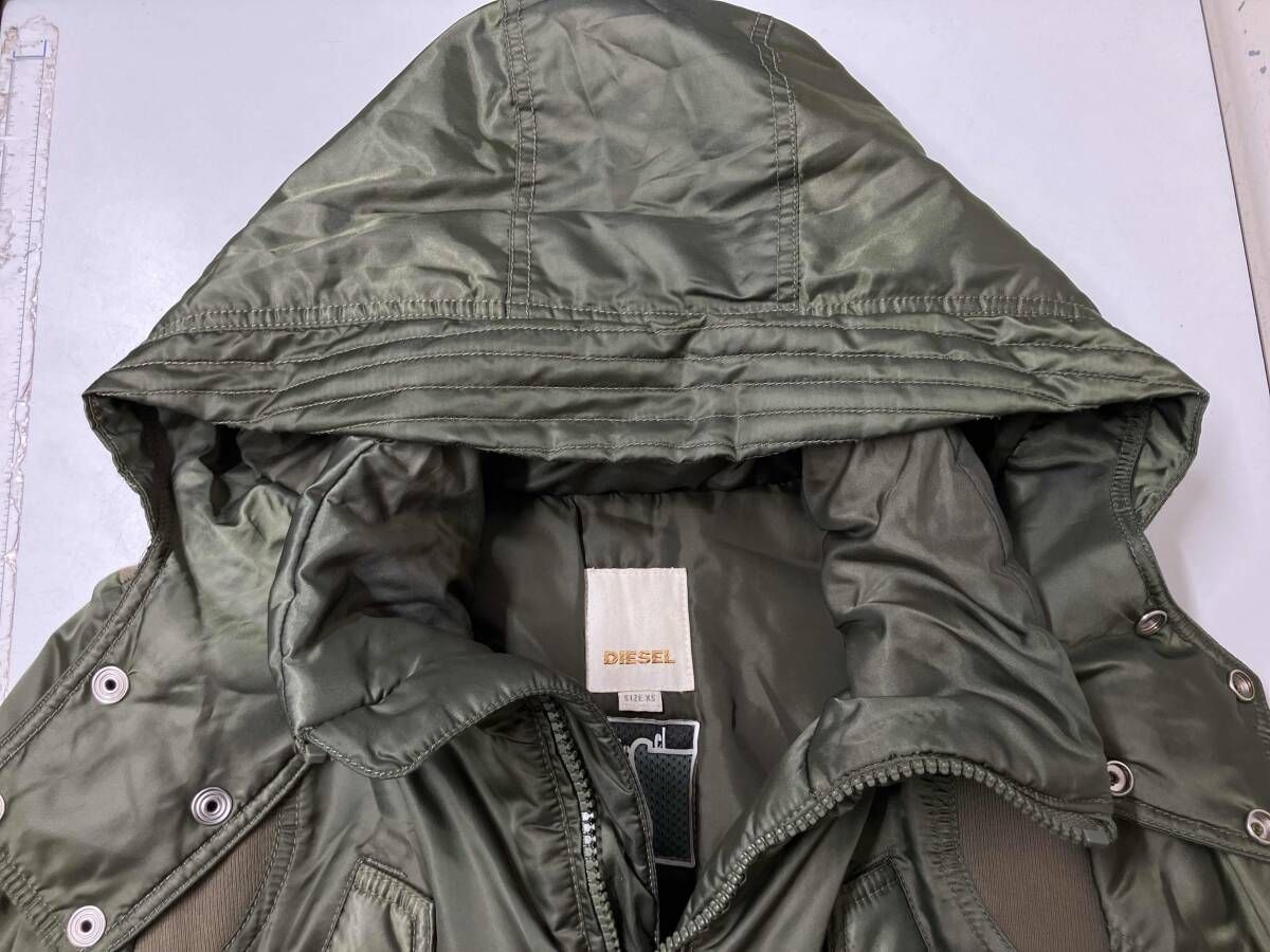 Diesel ディーゼル 中綿ナイロンコート サイズXS グリーン - メルカリ