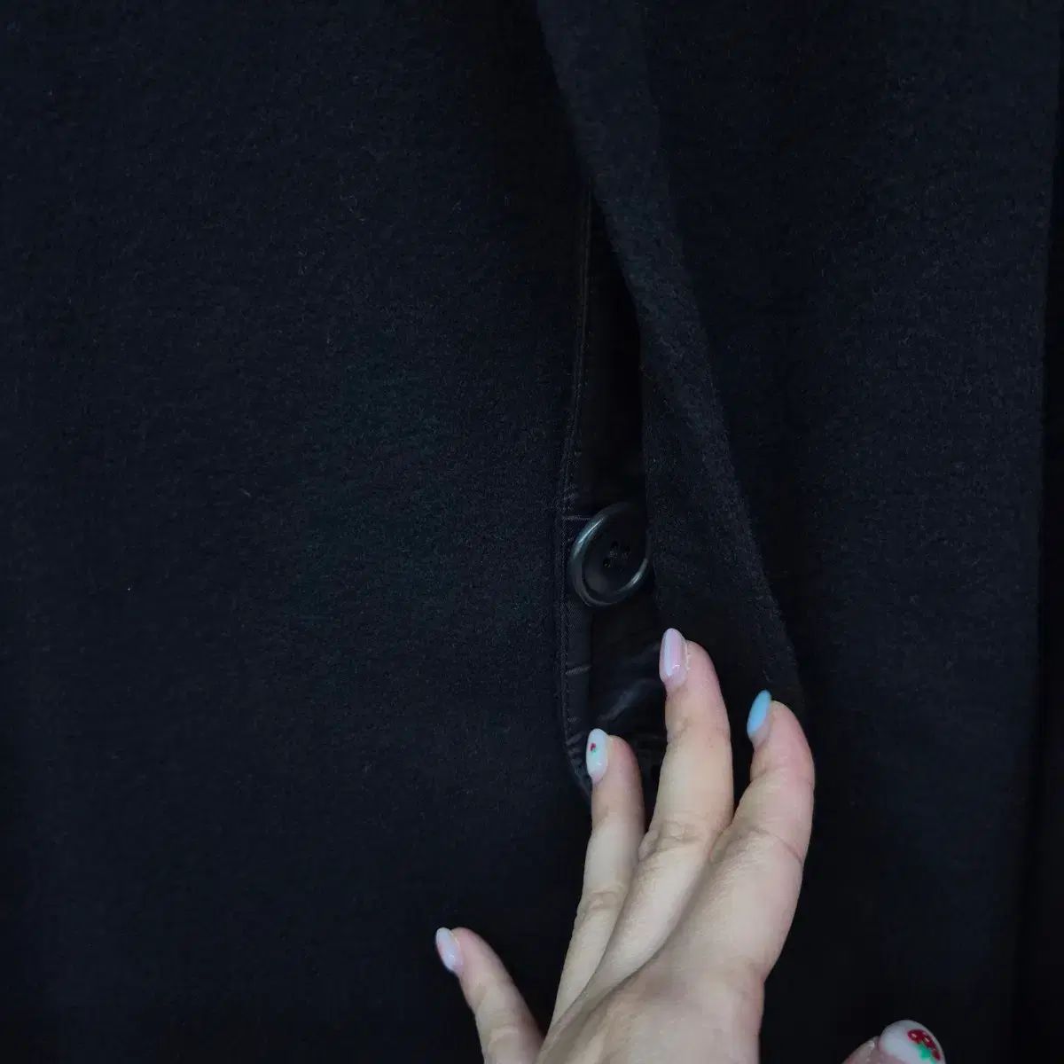 カシミア ブラック 基本 コート ユニセックス L