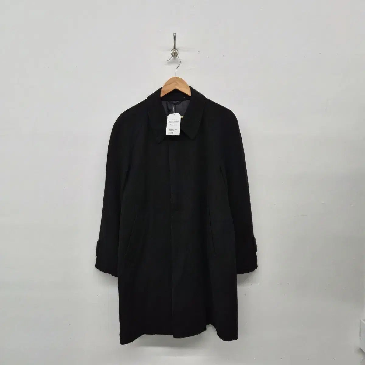 カシミア ブラック 基本 コート ユニセックス L