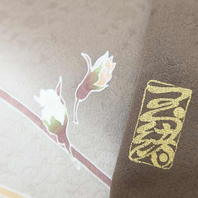 ✾まめ藤✾ 中村玉緒落款 正絹 着物 唐花舞う静けさにふわっと薫る薔薇 訪問着 S-86