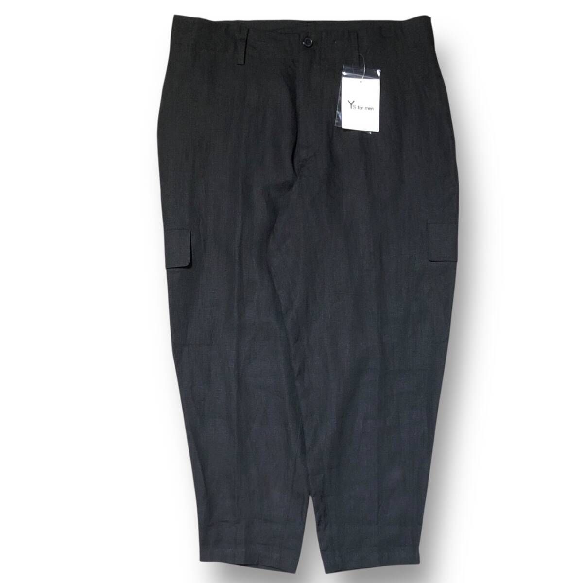 Y s for men 120 LINO MP P 52 303 linen side tuck pants リネンサイドタックパンツ ブラック サイズ2 ワイズフォーメン