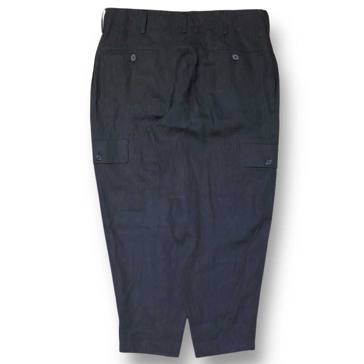 Y s for men×120 LINO MP-P 52-303 linen side tuck pants リネンサイドタックパンツ ブラック サイズ2 ワイズフォーメン