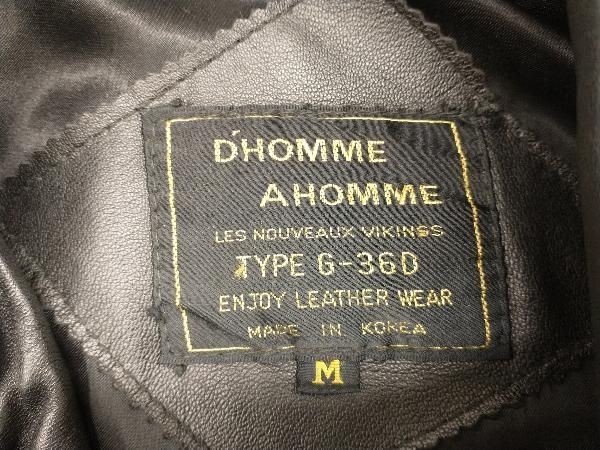 D'HOMME AHOMME ドムアオム レザージャケット ブラック Mサイズ - メルカリ