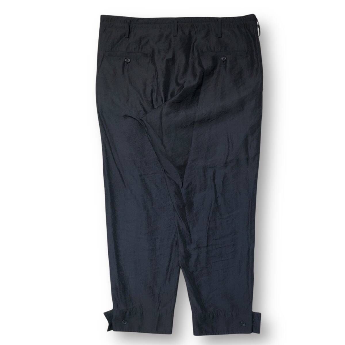 25 ss YOHJI POUR HOMME Ry Ny Cu lawn belt hem pants ロングパンツ ブラック サイズ3 ヨウジヤマモト