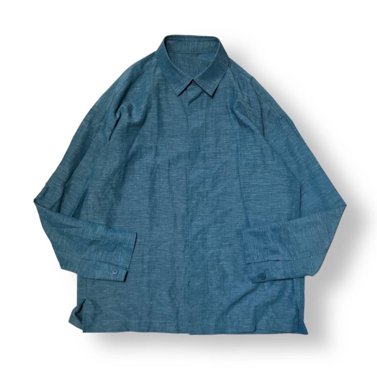 IM MEN ISSEY MIYAKE 長袖シャツ HYBRID SHIRT 3サイズ ブルー
