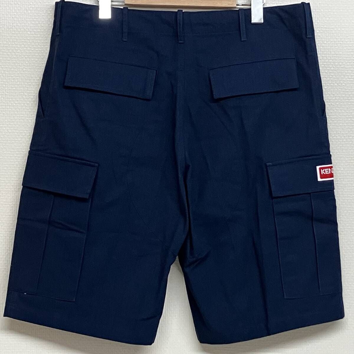 KENZO BLUE CARGO POCKET BERMUDA SHORTS ケンゾー ミッドナイトブルー カーゴショーツ ハーフパンツ サイズ42
