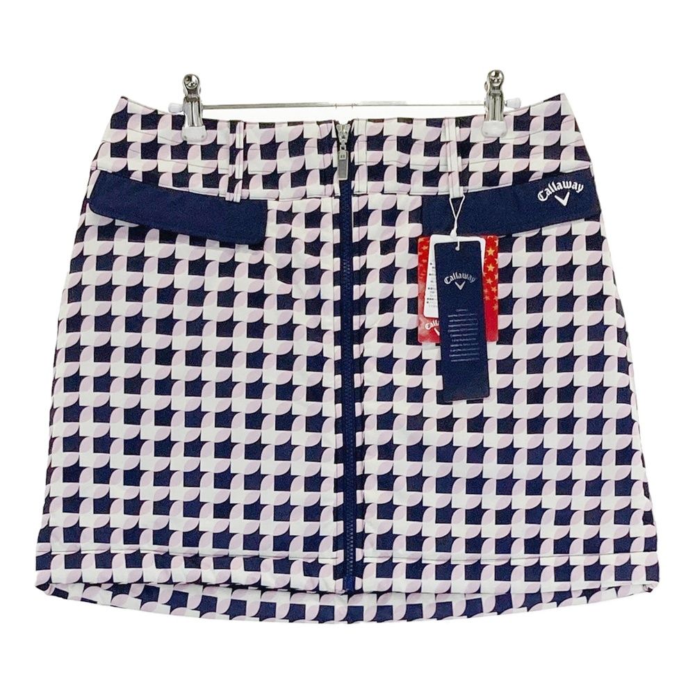 サイズ L キャロウェイ 中綿スカート 総柄 ネイビー系 ゴルフウェア レディース ストスト
