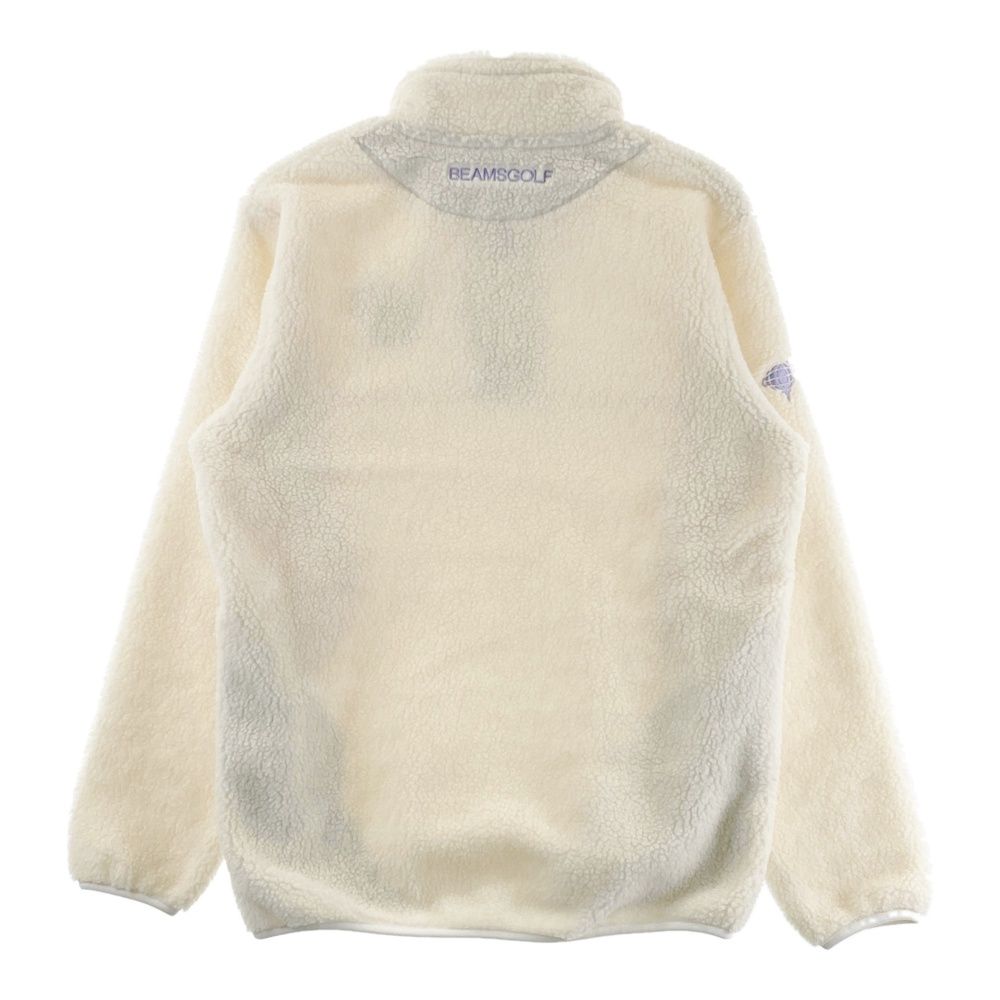 サイズ M BEAMS GOLF ビームスゴルフ モデル ボア スナッププルオーバー ホワイト系 ゴルフウェア メンズ ストスト