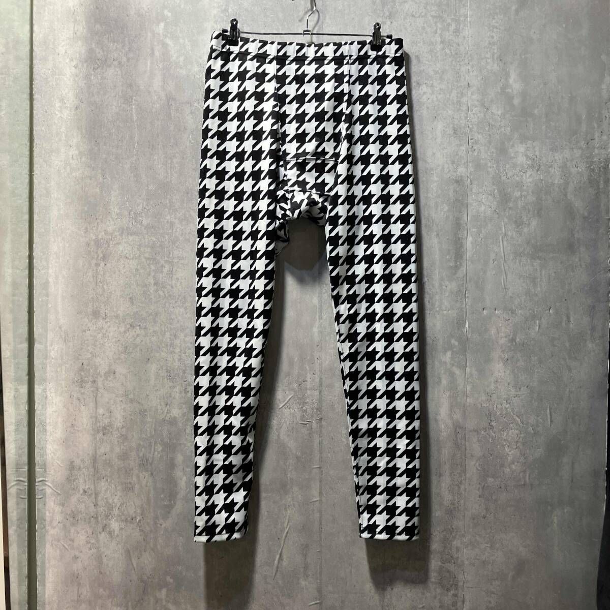 21 AW COMME des GARCONS HOMME PLUS 千鳥柄レギンス パンツ サイズL ポイエステル ドローコード付