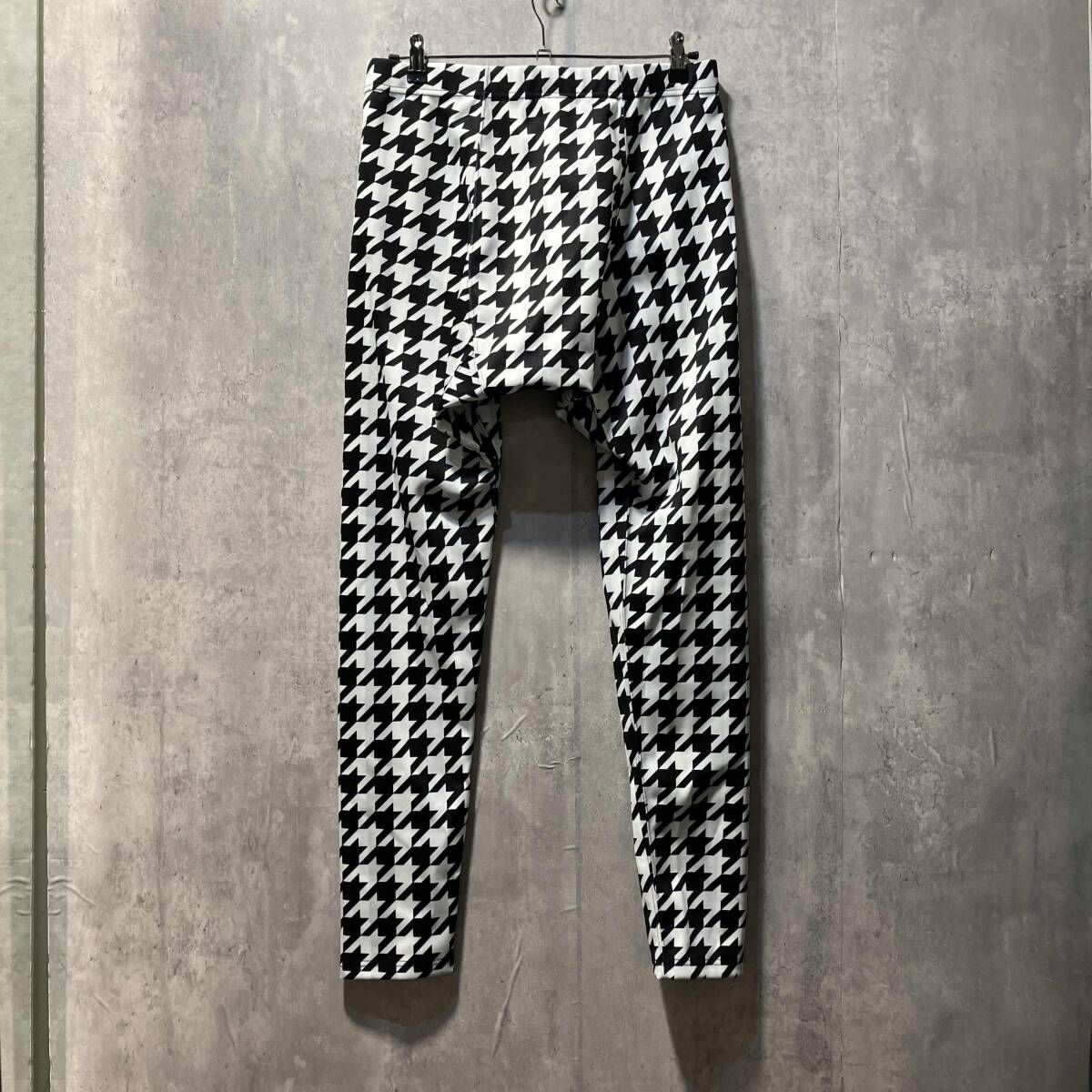 21 AW COMME des GARCONS HOMME PLUS 千鳥柄レギンス パンツ サイズL ポイエステル ドローコード付