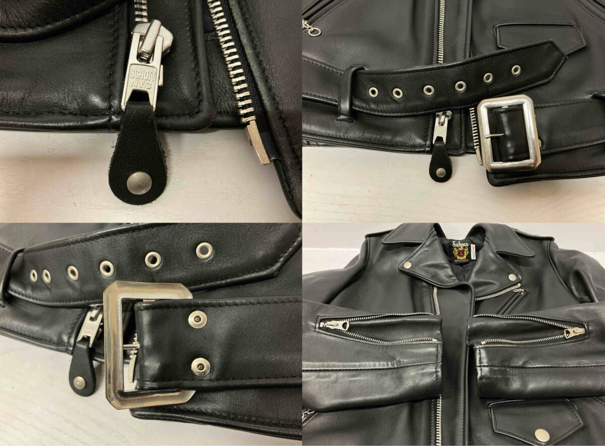 Schott ショット 7164 ライダースジャケット 黒 ブラック BLK 牛革 革