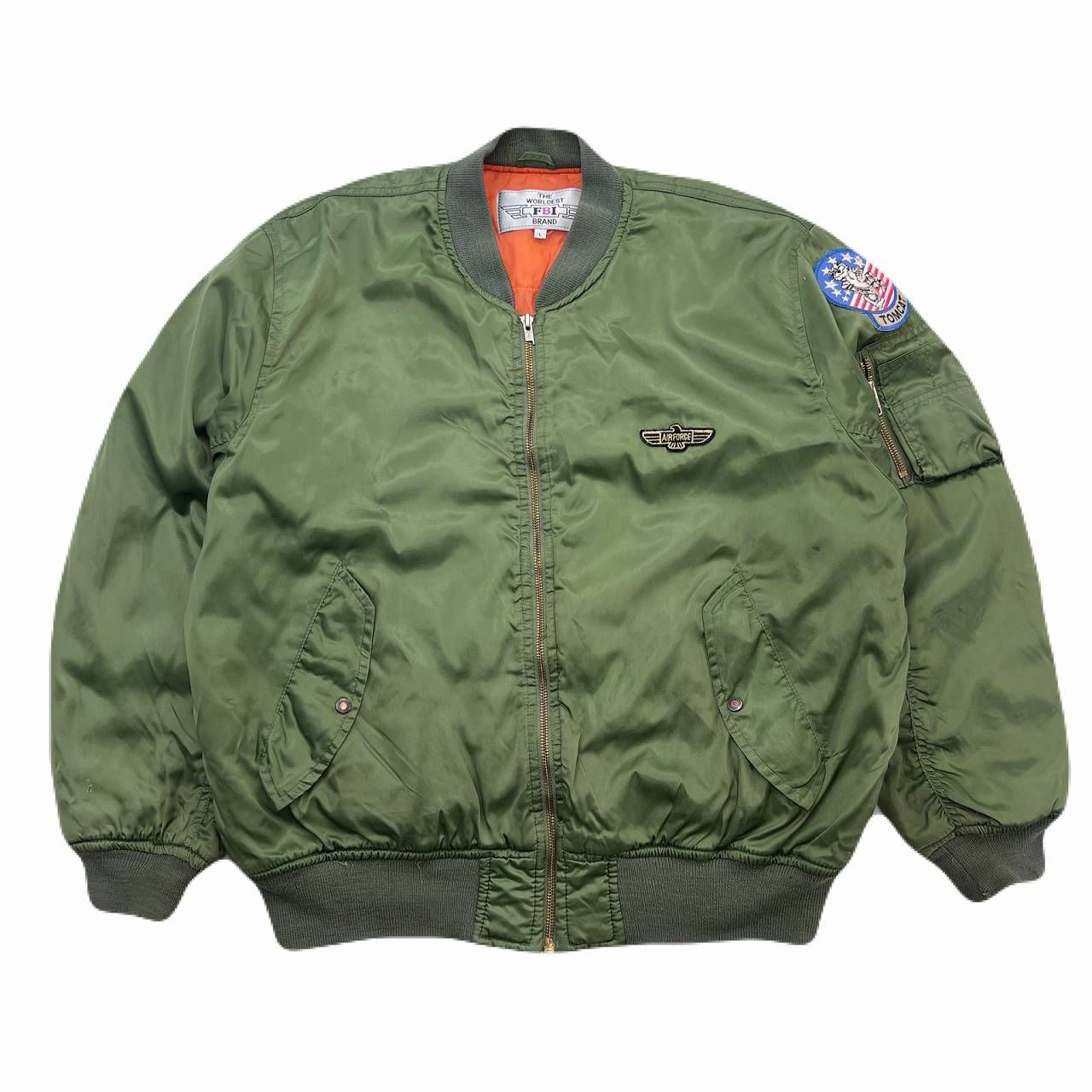 FBI MA-1 フライトジャケット 民間用 レプリカ 中綿入り グリーン