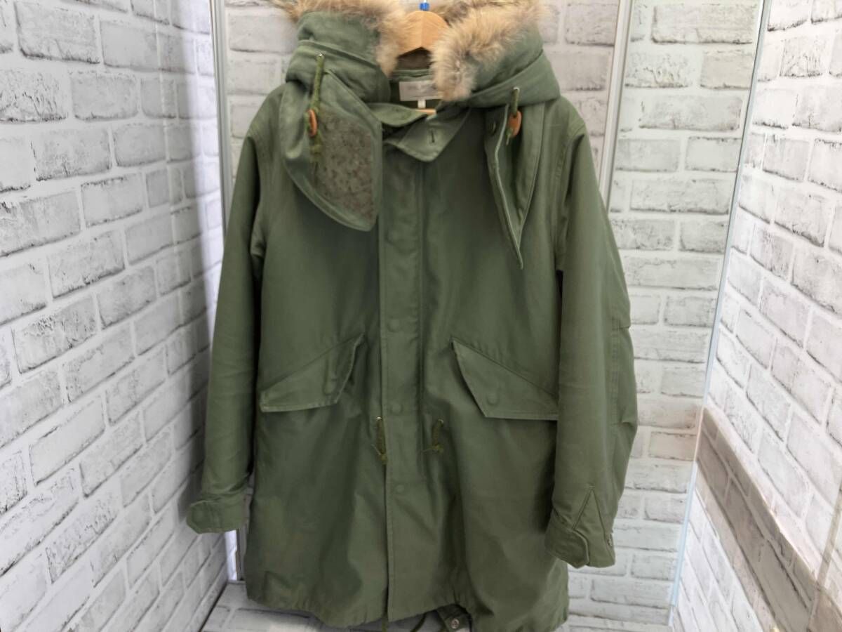 VAINL ARCHIVE ヴァイナルアーカイブ VA 13 F 001 モッズコート サイズL ボアライナー付き シルエット調整可 グリーン