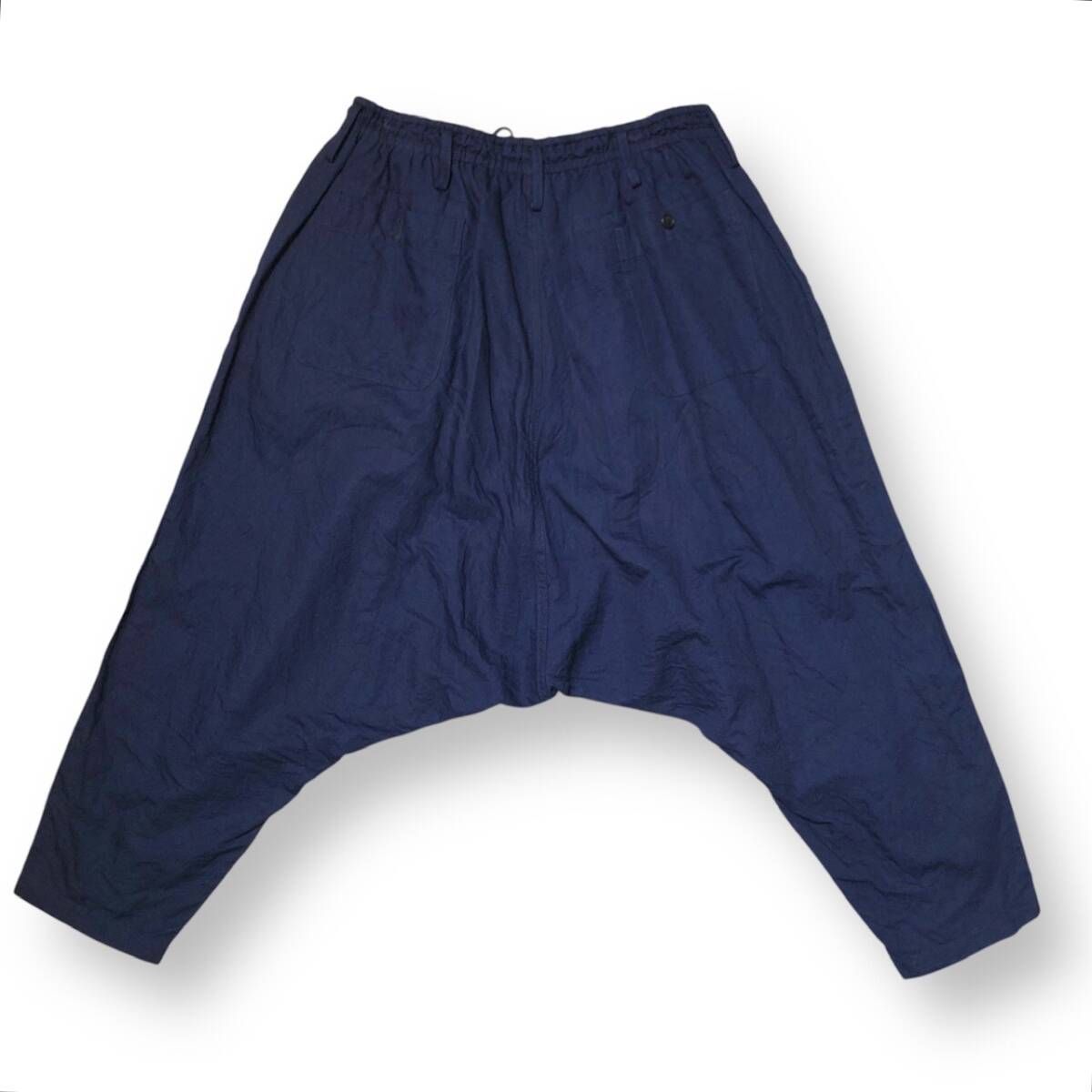 25 SS YOHJI POUR HOMME INDIGO DYEING COTTON LINEN SAROUEL PANTS サイズ3 ヨウジヤマモトプールオム