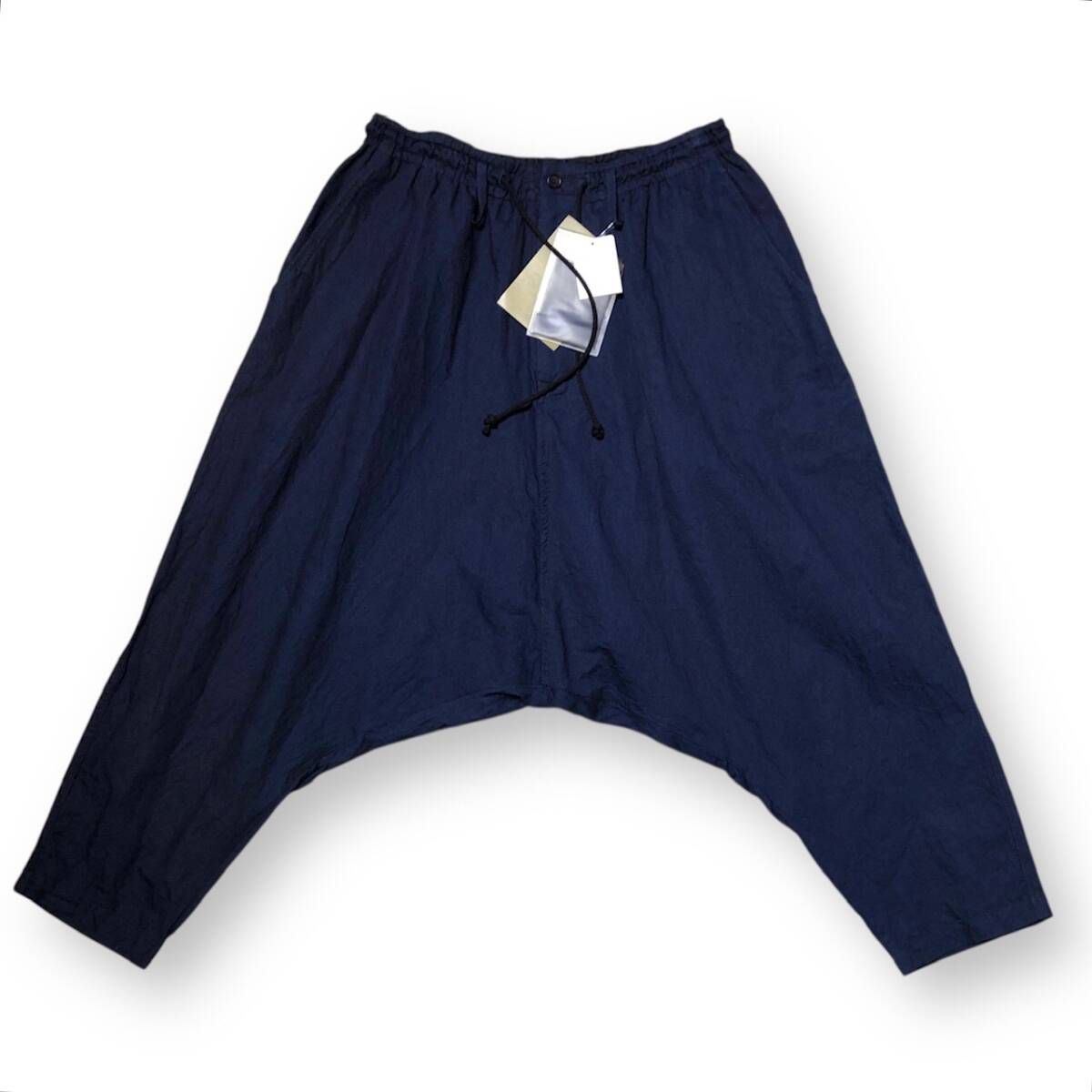 25 SS YOHJI POUR HOMME INDIGO DYEING COTTON LINEN SAROUEL PANTS サイズ3 ヨウジヤマモトプールオム