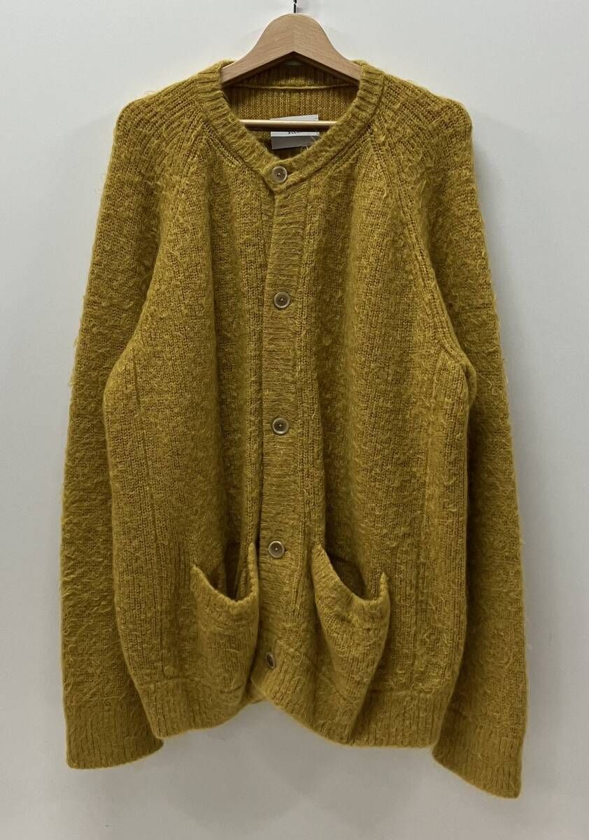 stein シュタイン ST.312 21 AW SUPER KID MOHAIR カーディガン サイズS イエロー系 ウール47 モヘヤ36 ナイロン17
