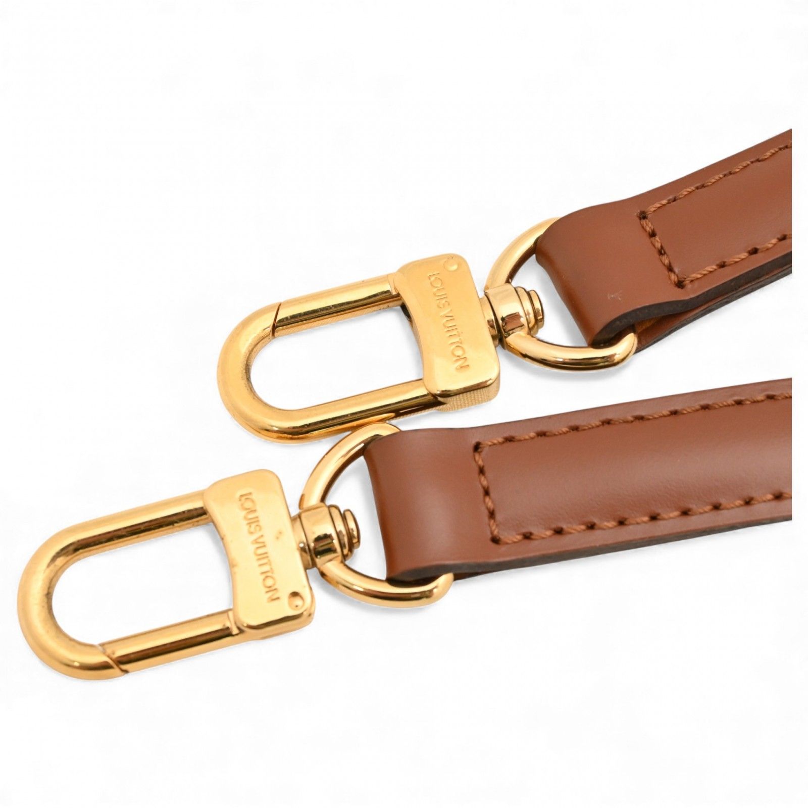 ルイヴィトン ショルダーストラップ レザー ブラウン Aランク lv1214gr