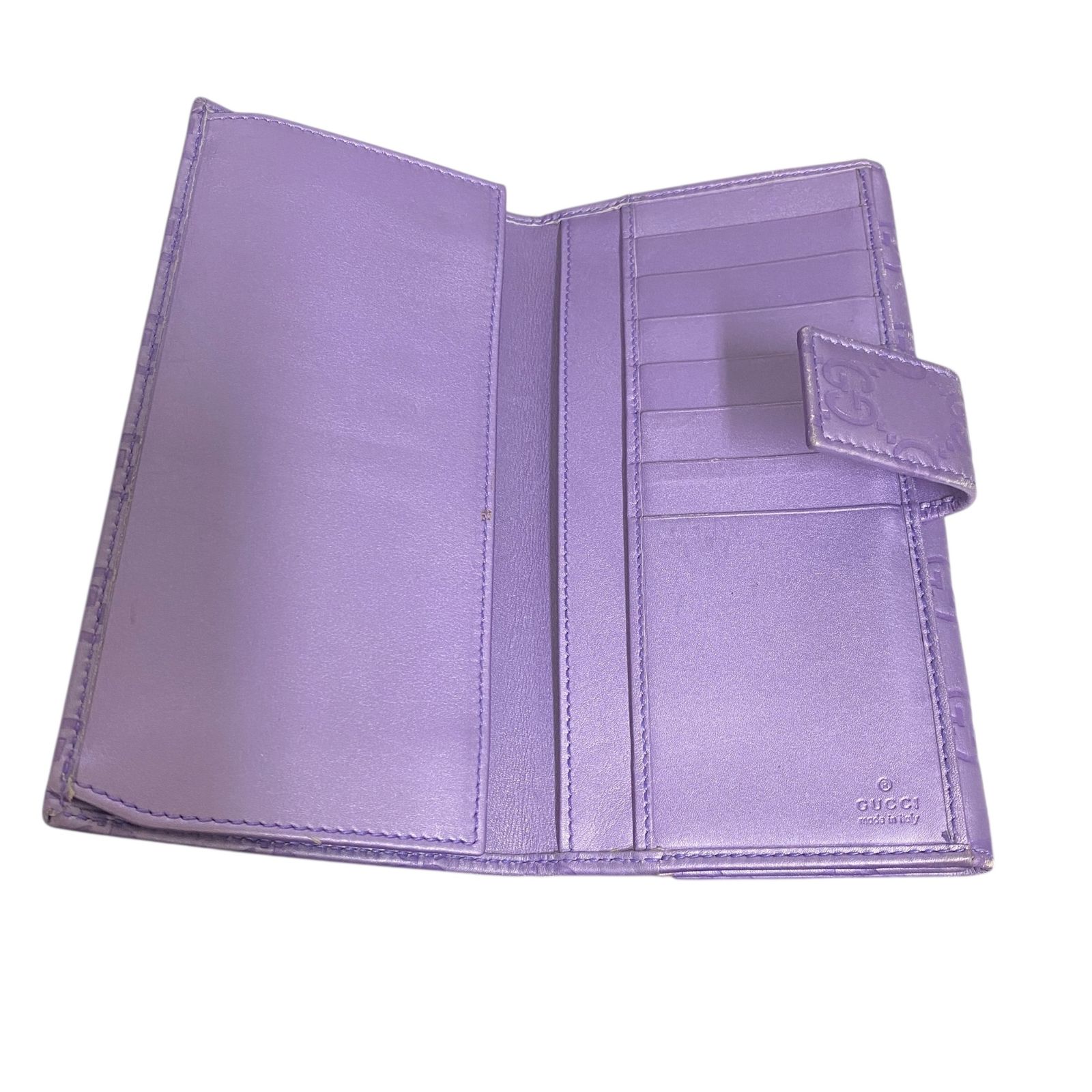 中古品】 GUCCI グッチ 245723 パープル レザー ラブリーハート