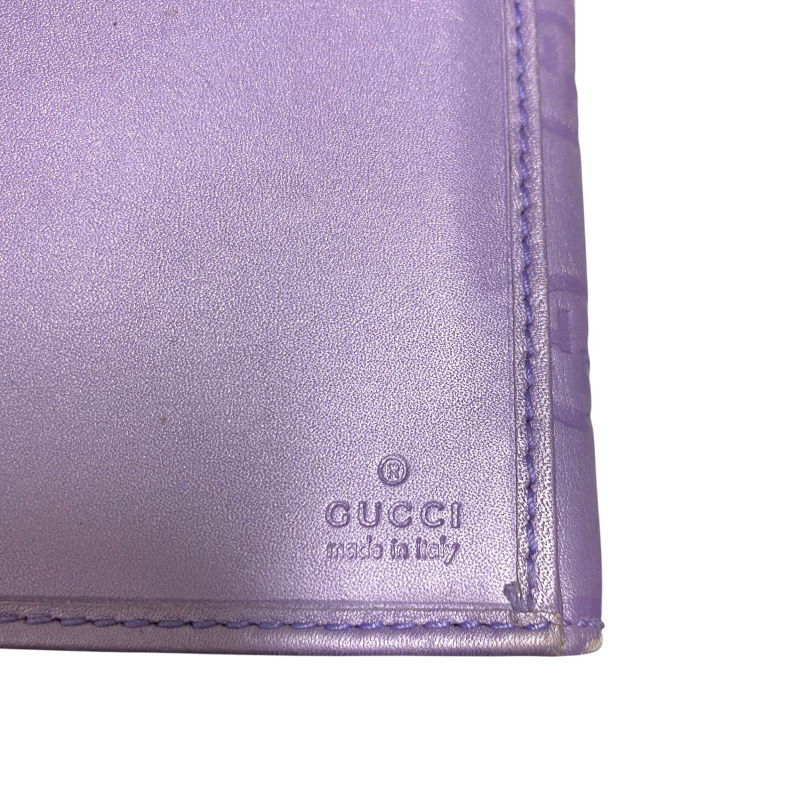 中古品】 GUCCI グッチ 245723 パープル レザー ラブリーハート