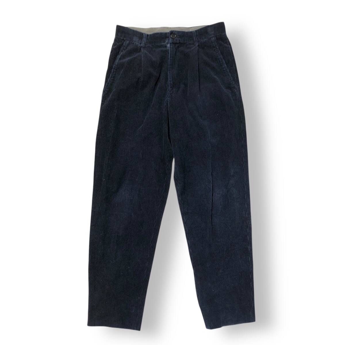 90 s ISSEY MIYAKE MEN ロングパンツ コーデュロイ1タックパンツ サイズ1 ネイビー ME 23-FF 045 イッセイミヤケメン