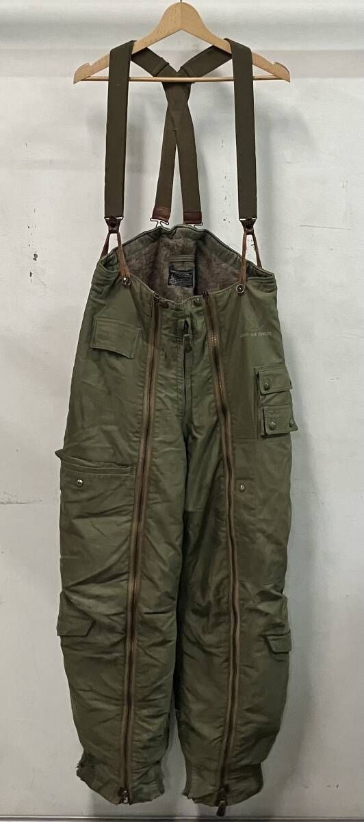 US AIR FORCE ユーエス エア フォース TYPE A 11 アルパカライナー 裾破れ オーバーオール オールインワン サイズ32 グリーン