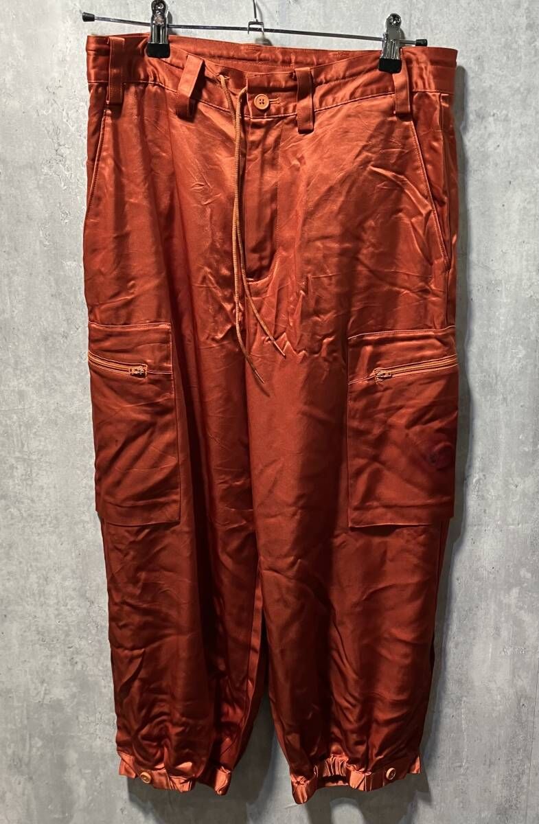 Y-3 silk cargo pants テックシルクカーゴパンツ サイズS オレンジ ワイスリー