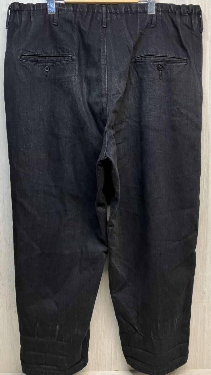 Yohji Yamamoto POUR HOMME デニム イージー パンツ ヨウジヤマモト プールオム メンズ 1 ブラック ワイド HN-P 12-005