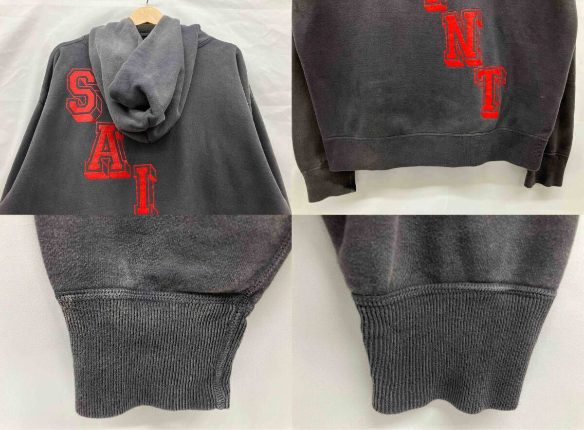 SAINT MICHAEL セントマイケル グレー ブラック パーカー ANGEL Hoodie 