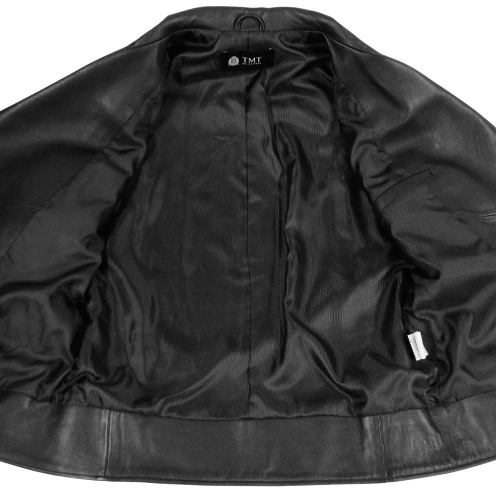 TMT ティーエムティー レザー ライダースジャケット ブラック サイズL