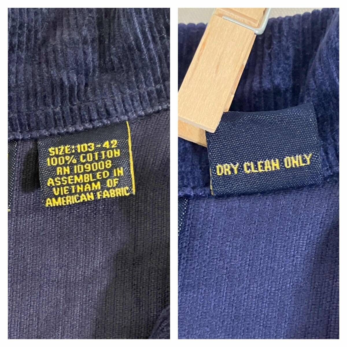 90-00s FFA ジャケット XL ネイビー コーデュロイ ILLNOIS SERENA 破れ