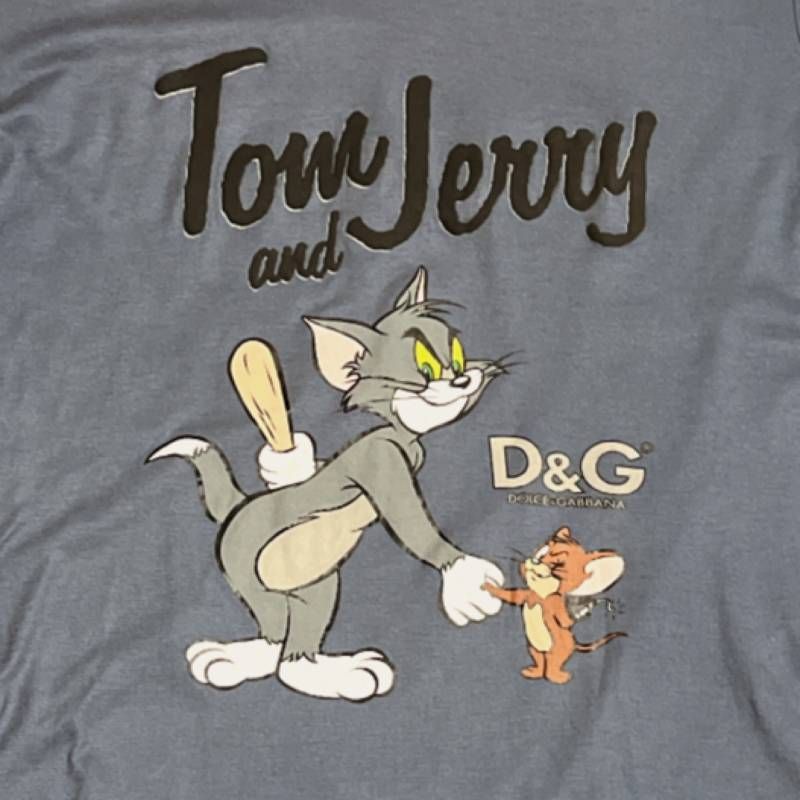 Dolce＆Gabbana Tom and Jerry T-shirt Men's Tag M Italy Blue Gray