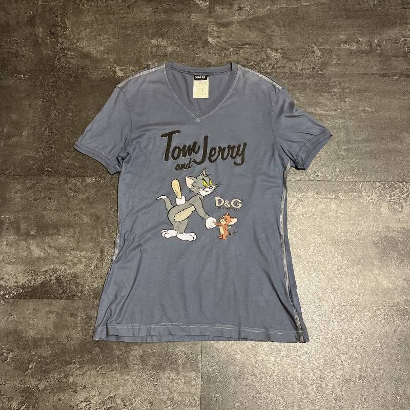 Dolce＆Gabbana Tom and Jerry T-shirt Men's Tag M Italy Blue Gray