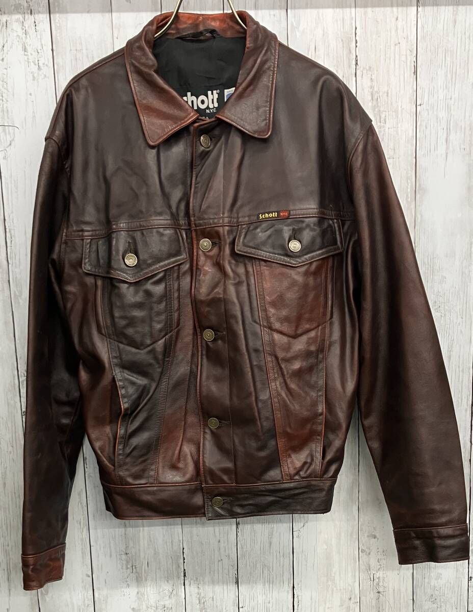 Schott レザージャケット ショット ブラウン USA製 size S - メルカリ