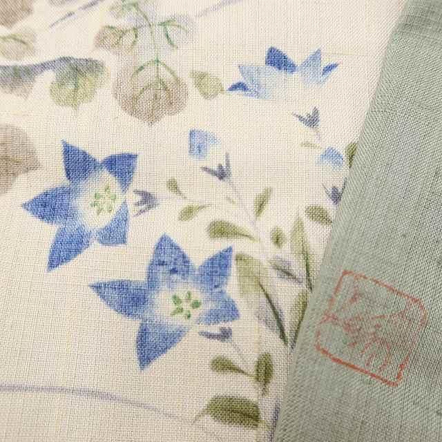 ✾まめ藤✾美品 正絹 着物 作家物落款“飾り立てずに華を持つ菊や桔梗の