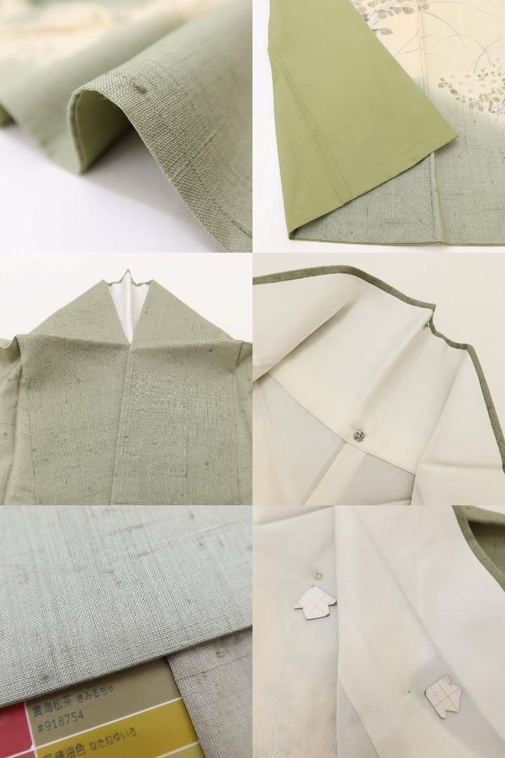 ✾まめ藤✾美品 正絹 着物 作家物落款“飾り立てずに華を持つ菊や桔梗の