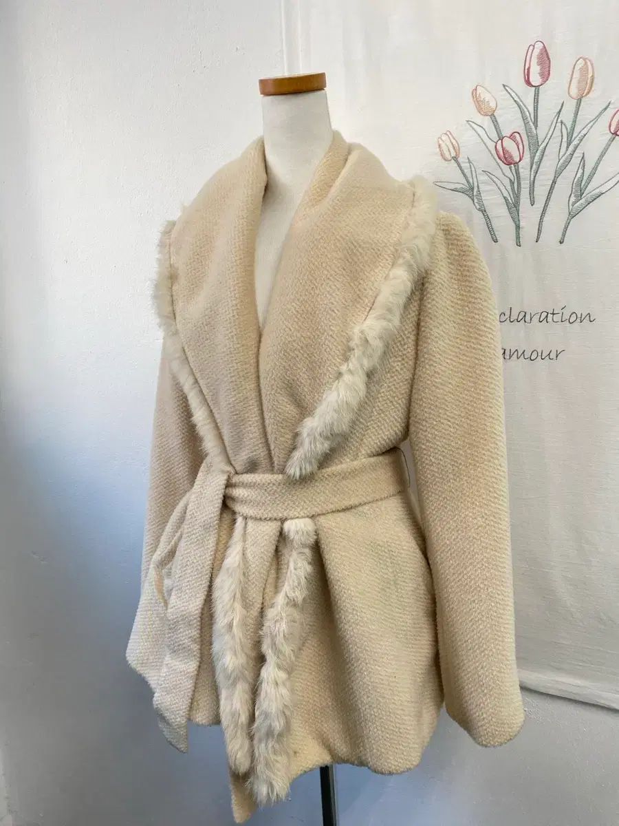 アルパカ+ウール ファー パーカ フルトリミング ブレンド コート
