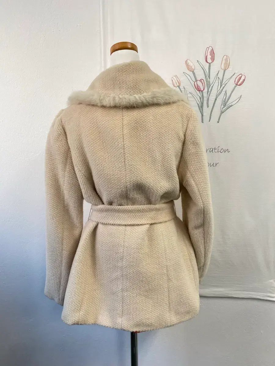 アルパカ+ウール ファー パーカ フルトリミング ブレンド コート