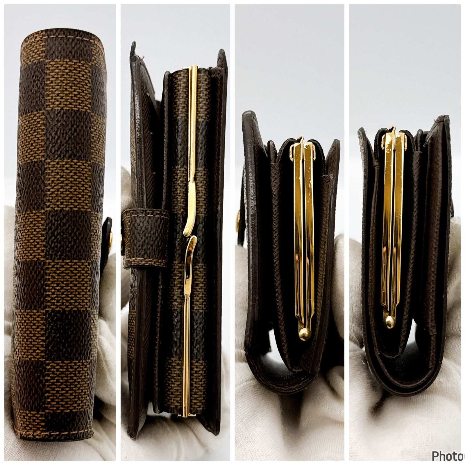 ルイヴィトン✨ダミエ エベヌ✨ヴィエノワ✨がま口✨二つ折り財布