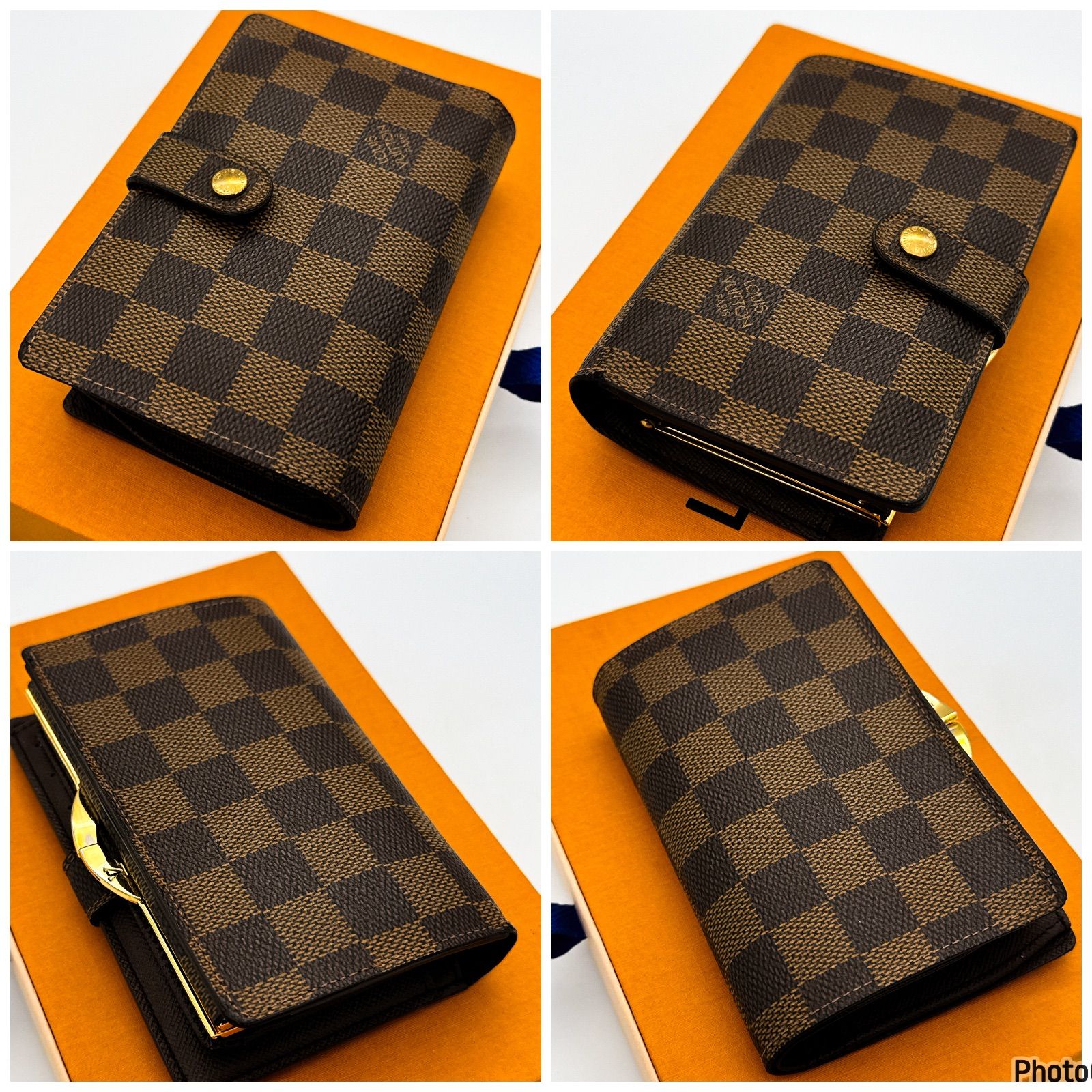 ルイヴィトン✨ダミエ エベヌ✨ヴィエノワ✨がま口✨二つ折り財布