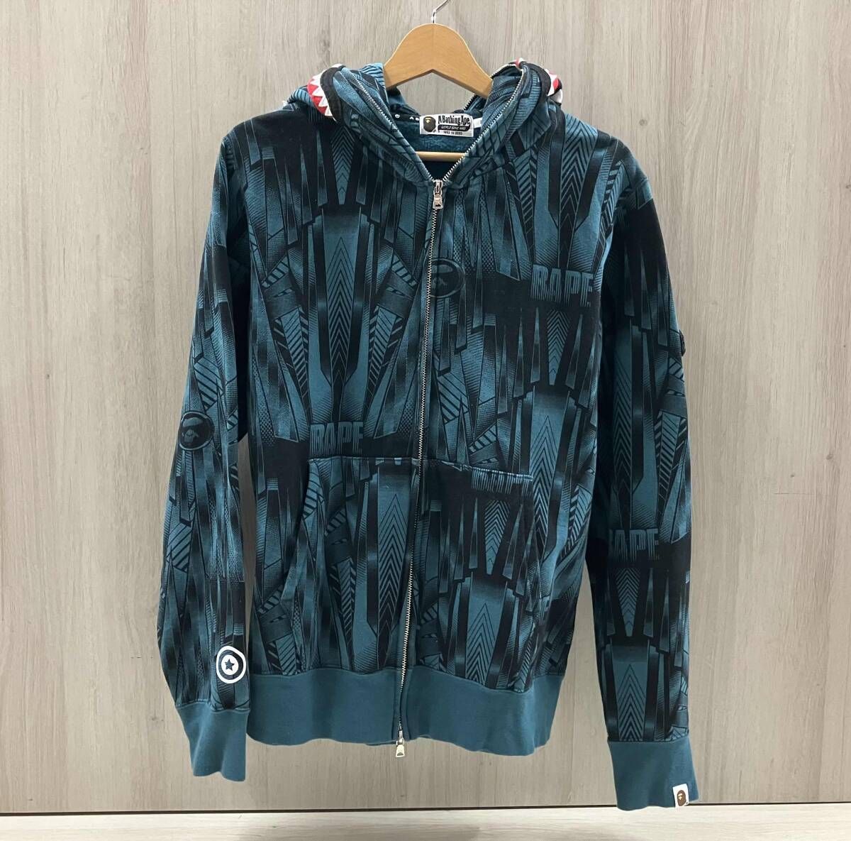 A BATHING APE パーカー Mサイズ ブルーグリーン アベイシング エイプ