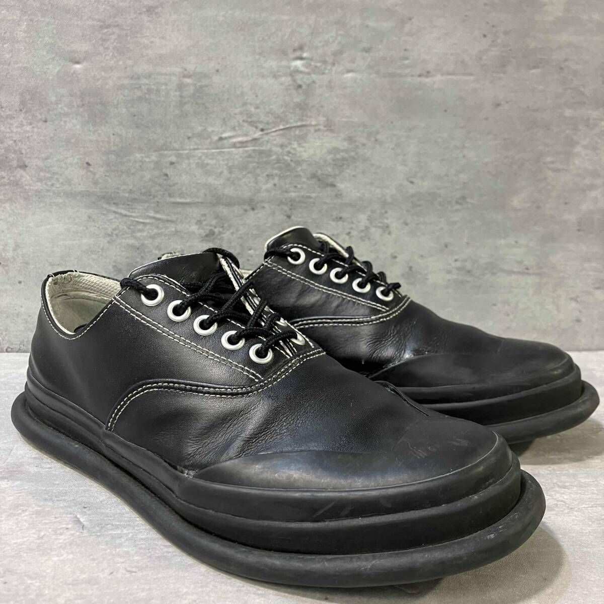 ISSEY MIYAKE MEN レザースニーカー ブラック サイズ40 イッセイミヤケ