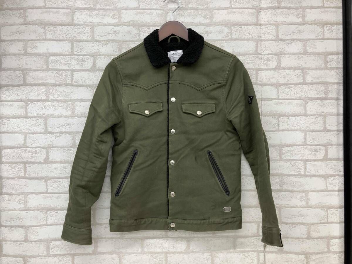 THE CRIME BOBBY 2 BOA JACKET CIH 5-JK 25ザ クライム ボビー ボア ジャケット ミリタリージャケット メンズ カーキ size M シミあり