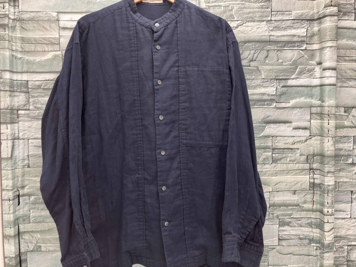 ISSEY MIYAKE MEN/長袖シャツ/ME12FJ592/ノーカラー/NVY/Lサイズ
