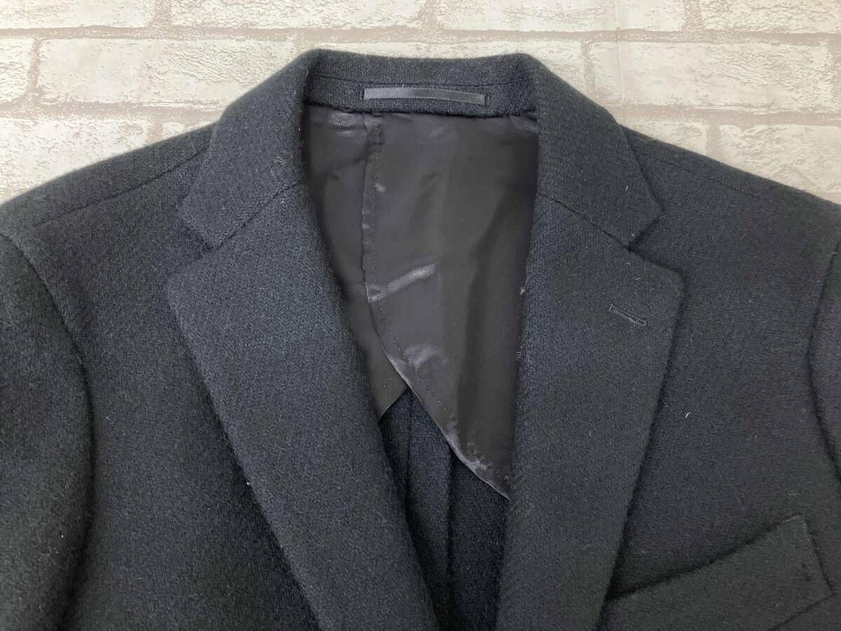 未使用級✨EDIFICE ハリスツイード テーラードジャケット 段返り 46 黒 EDIFICE ハリスツイードジャケットメンズスーツ