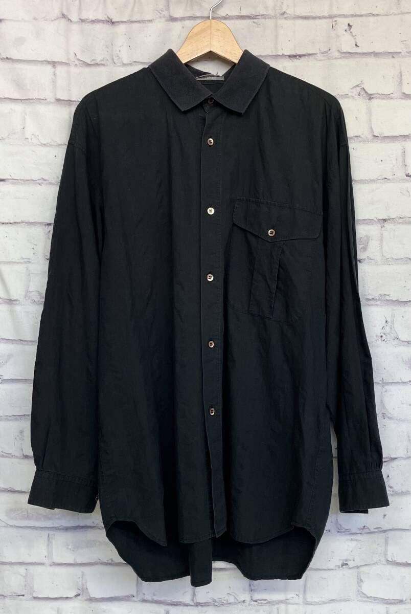 80s】ISSEY MIYAKE イッセイミヤケ コットンシャツ Mサイズ ブラック