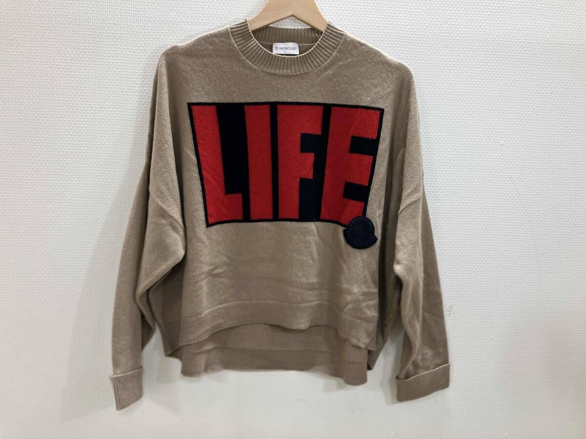 MONCLER モンクレール LIFE ニット プルオーバーニット 丸首ニット カシミヤ混ニット ベージュ S 冬