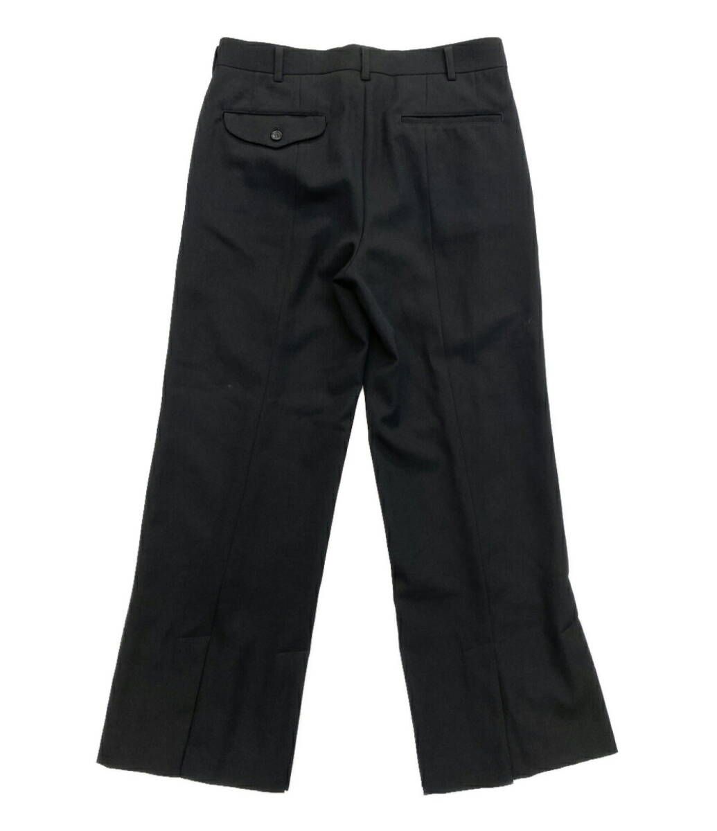 24 SS COMME des GARCONS 裾スリット2タックウールパンツ ブラック RM P 016 サイズS コムデギャルソンコムデギャルソン